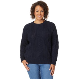 Madewell Plus Rey Cotton Cable Crew Pullover