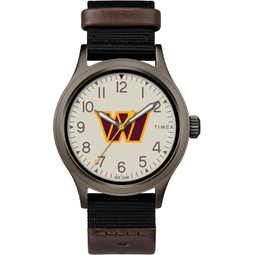 Timex Tribute Mens NFL Clutch 40mm Watch  Washington Commanders with Black Fabric & Leather Strap