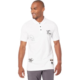 Mens Karl Lagerfeld Paris Pique Polo with Patches