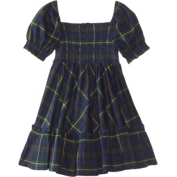 Polo Ralph Lauren Kids Plaid Smocked Cotton Jersey Dress (Toddler/Little Kids)