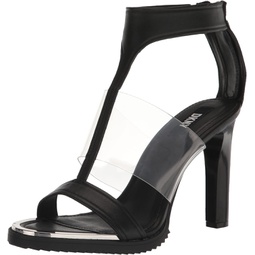 DKNY Womens Essential Open Toe Fashion Pump Heel Sandal Heeled, Black, 8.5