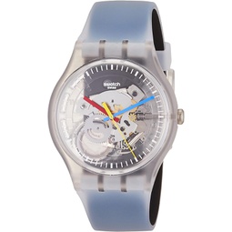 Swatch Clearly Black Striped Quartz Unisex Watch SUOK157