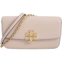 Tory Burch 141012 Britten Shell Pink With Gold Hardware Leather Womens Chain Wallet With Wristlet