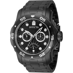 Invicta Mens Pro Diver 48mm Stainless Steel Quartz Watch, Black (Model: 47000)