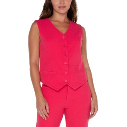 Liverpool Los Angeles Vest with Welt Pockets Luxe Stretch Suiting