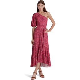 Womens LAUREN Ralph Lauren Geo-Print Jersey One-Shoulder Dress