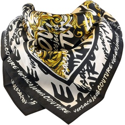 Versace Jeans Couture Black/Gold/White Signature Brush Pattern Fashion Scarf for Womens