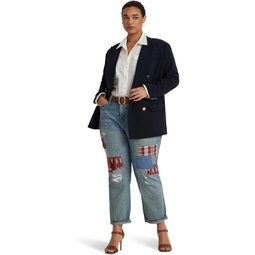 LAUREN Ralph Lauren Plus Size Patchwork Relaxed Tapered Jeans in Skye Wash