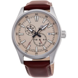 Orient Mens Stainless Steel Automatic Watch with Leather Strap, Brown, 15 (Model: RA-AK0405Y10B)