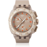 Swatch Mens SUIT400 Plastic Analog with Beige Dial Watch