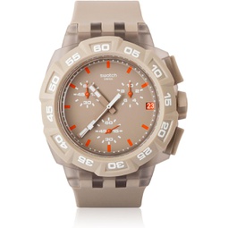 Swatch Mens SUIT400 Plastic Analog with Beige Dial Watch