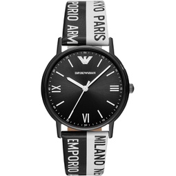 Emporio Armani Mens Three-Hand Black-Tone Stainless Steel Watch AR11254