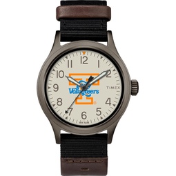 Timex Mens Collegiate Clutch 40mm Watch  Tennessee Lady Volunteers with Black Fabric & Brown Leather Strap