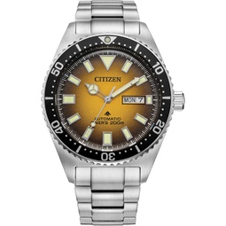 Citizen Mens Promaster Dive Automatic 3-Hand Stainless Steel Watch, Day Date, Luminous, 41mm