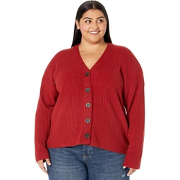 Womens Madewell Plus Cameron Ribbed Cardigan Sweater in Coziest Yarn