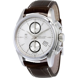 Hamilton Mens H32616553 Jazzmaster Silver-Dial Watch with Brown Band