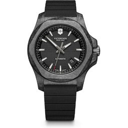 Victorinox Alliance I.N.O.X. Carbon Mechanical Watch with Black Dial and Black Rubber Strap - Timeless Wristwatch