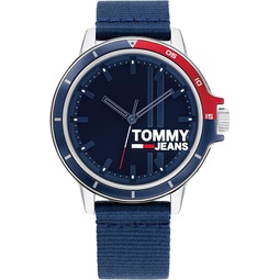 Tommy Hilfiger Jeans Mens Quartz Plastic and Nylon #Tide Ocean Bound Strap Watch, Color: Navy (Model: 1791924)