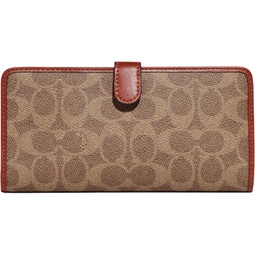 Coach Coated Canvas Signature Skinny Wallet, Tan Rust, One Size