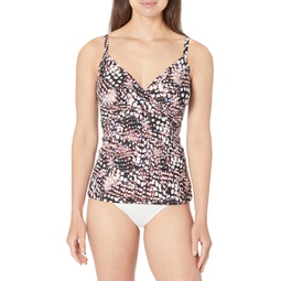 Womens Calvin Klein Standard Tankini Swimsuit with Adjustable Straps and Tummy Control