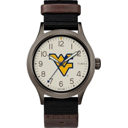 Timex Tribute Mens Collegiate Pride 40mm Watch - West Virginia Mountaineers with Black Fastwrap Strap