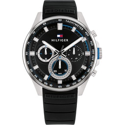 Tommy Hilfier Mens Sport Watch Multifunction Quartz Water Resistant Classic, Cool Timepiece for Trendy Gentlemen