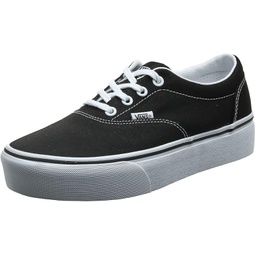 Vans Womens Doheny Platform Sneaker, Black Canvas Black White 187, 6.5