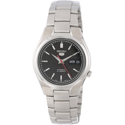 Seiko Mens SNK607 Seiko 5 Automatic Black Dial Stainless-Steel Bracelet Watch