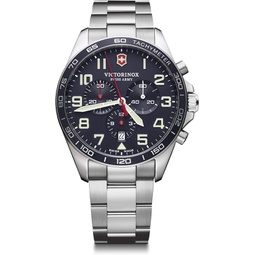 Victorinox Swiss Army FIELDFORCE Chrono Watch, Blue (SS Bracelet), 42mm, Quartz Wristwatch, Chronograph, Swiss Made