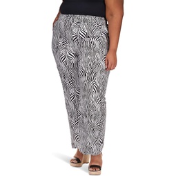 Womens MICHAEL Michael Kors Plus Size Zebra Linen Cargo Pants