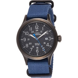 Timex Mens TW4B04800 Expedition Scout 40 Blue Nylon Slip-Thru Strap Watch