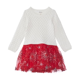 Hatley Kids Red Sparkle Sweater Tulle Dress (Toddler/Little Kids/Big Kids)