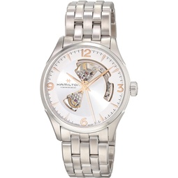 Hamilton Watch Jazzmaster Open Heart Swiss Automatic Watch 42mm Case, Silver Dial, Silver Stainless Steel Bracelet (Model: H32705151)