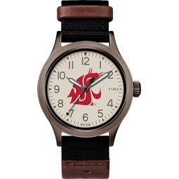 Timex Tribute Mens Collegiate Pride 40mm Watch - Washington State Cougars with Black Fastwrap Strap