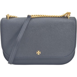 Tory Burch 147214 Emerson Tory Navy Blue With Gold Hardware Saffiano Leather Womens Adjustable Shoulder Bag