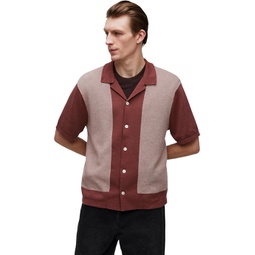 Mens Madewell Camp-Collar Sweater Polo Shirt