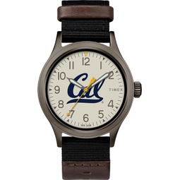 Timex Tribute Mens Collegiate Pride 40mm Watch - U Cal Berkeley Golden Bears with Black Fastwrap Strap