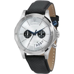MASERATI Mens Chronograph Quartz Watch with Leather Strap R8871627005