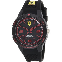 Ferrari Scuderia Apex Mens Quartz Plastic and Silicone Strap Casual Watch, Color: Black (Model: 0830747)