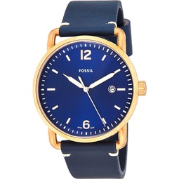 Fossil Mens FS5274 The Commuter Three-Hand Date Blue Leather Watch