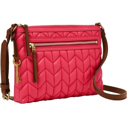 Fossil Womens Fiona Leather Small Crossbody Purse Handbag, Cherry Quilted (Model: ZB1622618)
