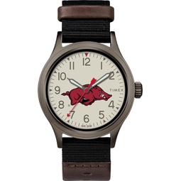 Timex Tribute Mens Collegiate Pride 40mm Watch - Arkansas Razorbacks with Black Fastwrap Strap
