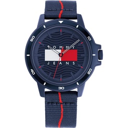 Tommy Hilfiger Mens Quartz Plastic & Aluminum and #Tide Ocean Recycled Plastic Nylon Strap Watch, Color: Navy (Model: 1791997)