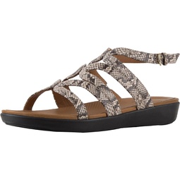 FitFlop Womens Strata Gladiator Snake Effect Leather Sandal