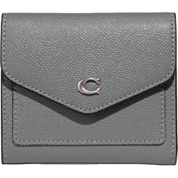 Coach Crossgrain Leather Wyn Small Wallet, Grey Blue