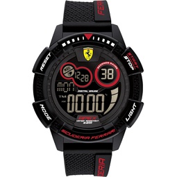 Ferrari Mens Quartz Watch with Silicone Strap, Black, 22 (Model: 0830856)