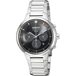 Seiko Mens SSC439 Chronograph Analog Display Japanese Quartz Silver Watch