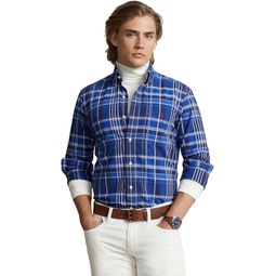 Mens Polo Ralph Lauren Classic Fit Plaid Oxford Long Sleeve Shirt