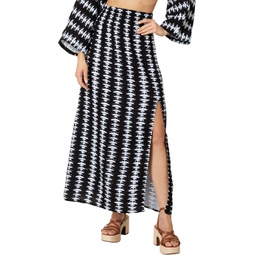 Womens bobi Los Angeles Maxi Smocked Skirt with Slit