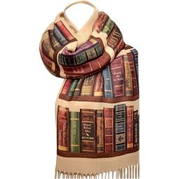 Bookshelf Scarf. Literary Shawl with the famous books titles, Bookish Gift, Literary Gift, Book Lover Scarf, Librarian gift.